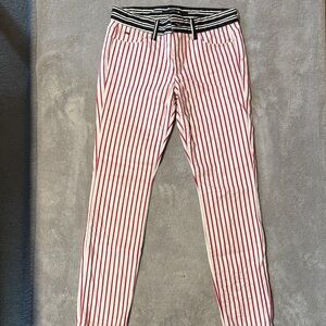 Joe's Jeans Red and White Striped Chinos
